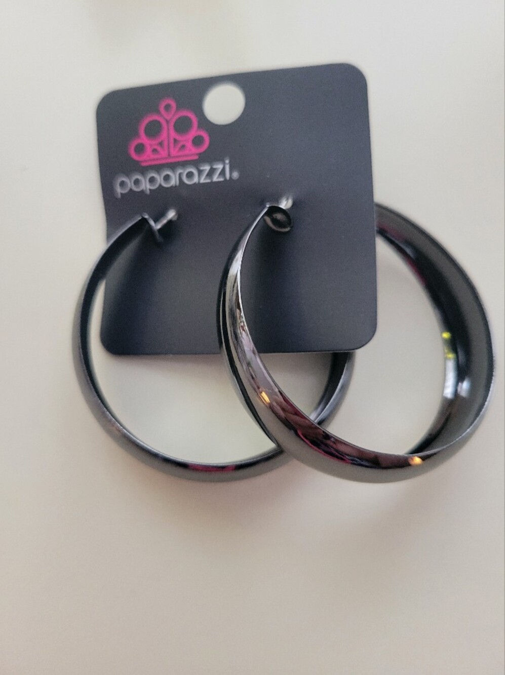 Paparazzi Shiny Gunmetal Hoops